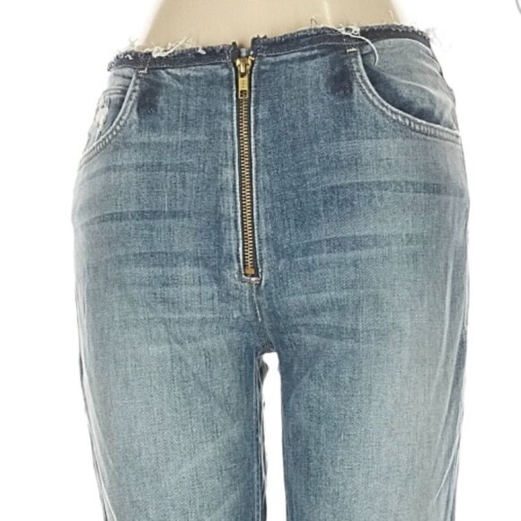 MOTHER The Dazzler XYZ Double Fray Size 27 Mid-Rise Slim Straight Ankle - Picture 2 of 13